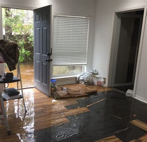 Flooded kitchen requiring emergency water cleanup in Lake Forest